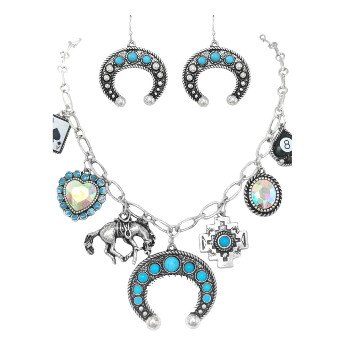 Western Charm Necklace and Earring Set AS7774-SBMT