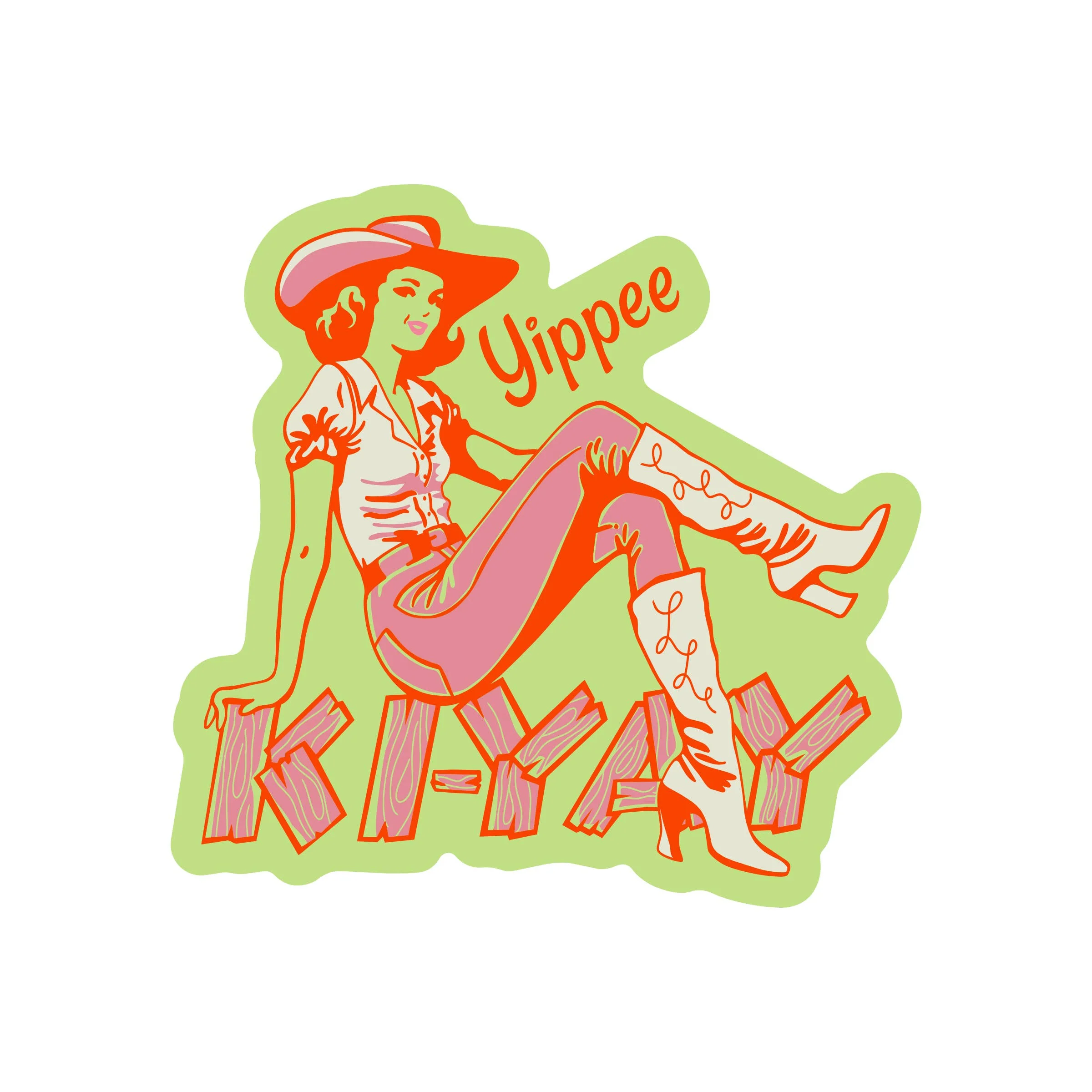 Western Cowgirl Kiyay High Quality Vinyl Sticker