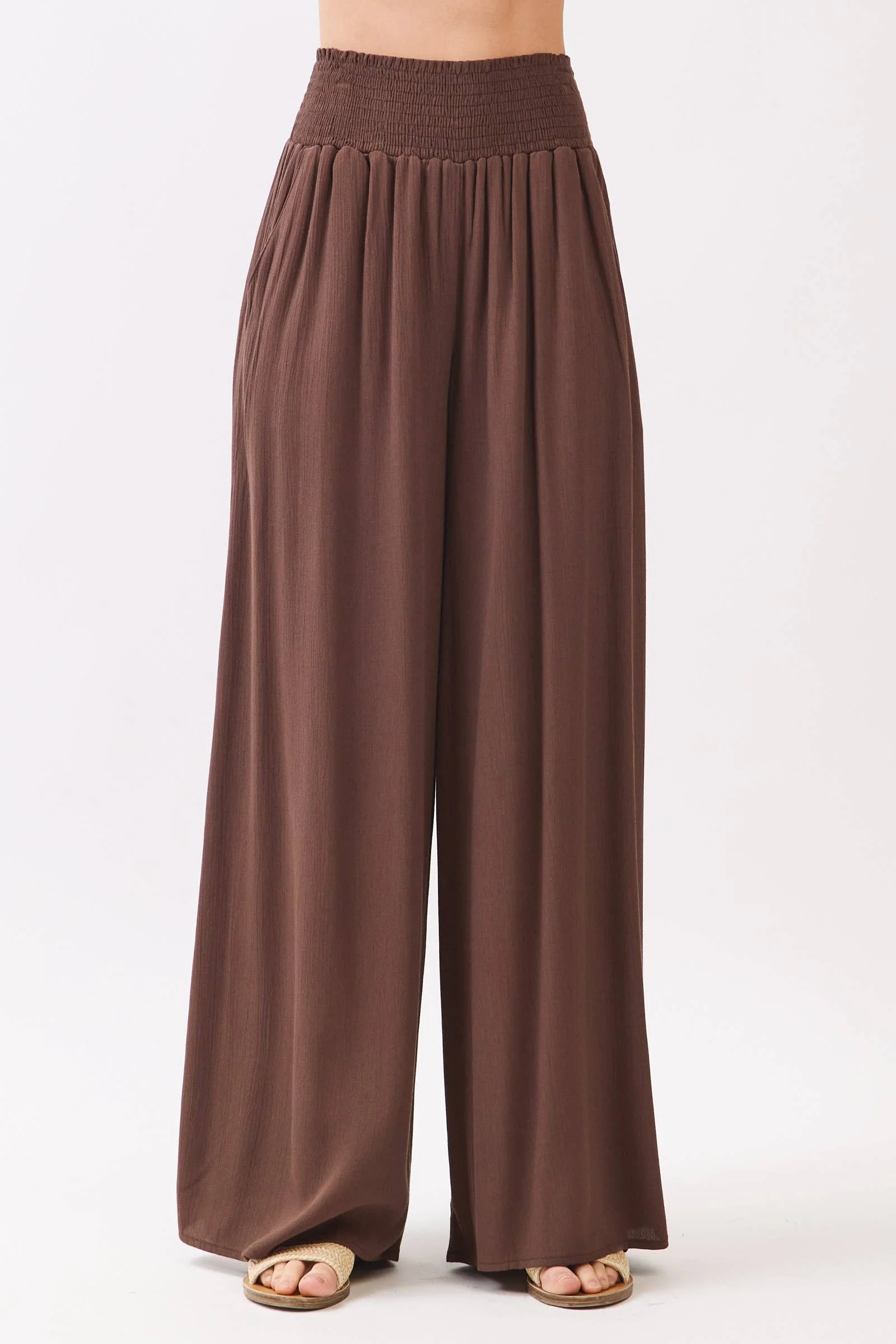 Wide Smock Waist Wide Leg Pants - VNP70263D - Image 4