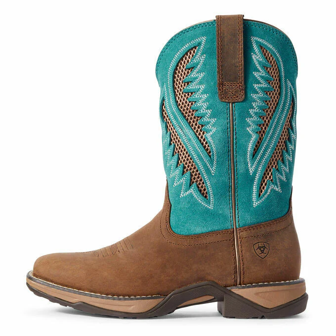 Women's Anthem VentTek Chocolate Chip and Turquoise Boot by Ariat 10031665 - Image 3