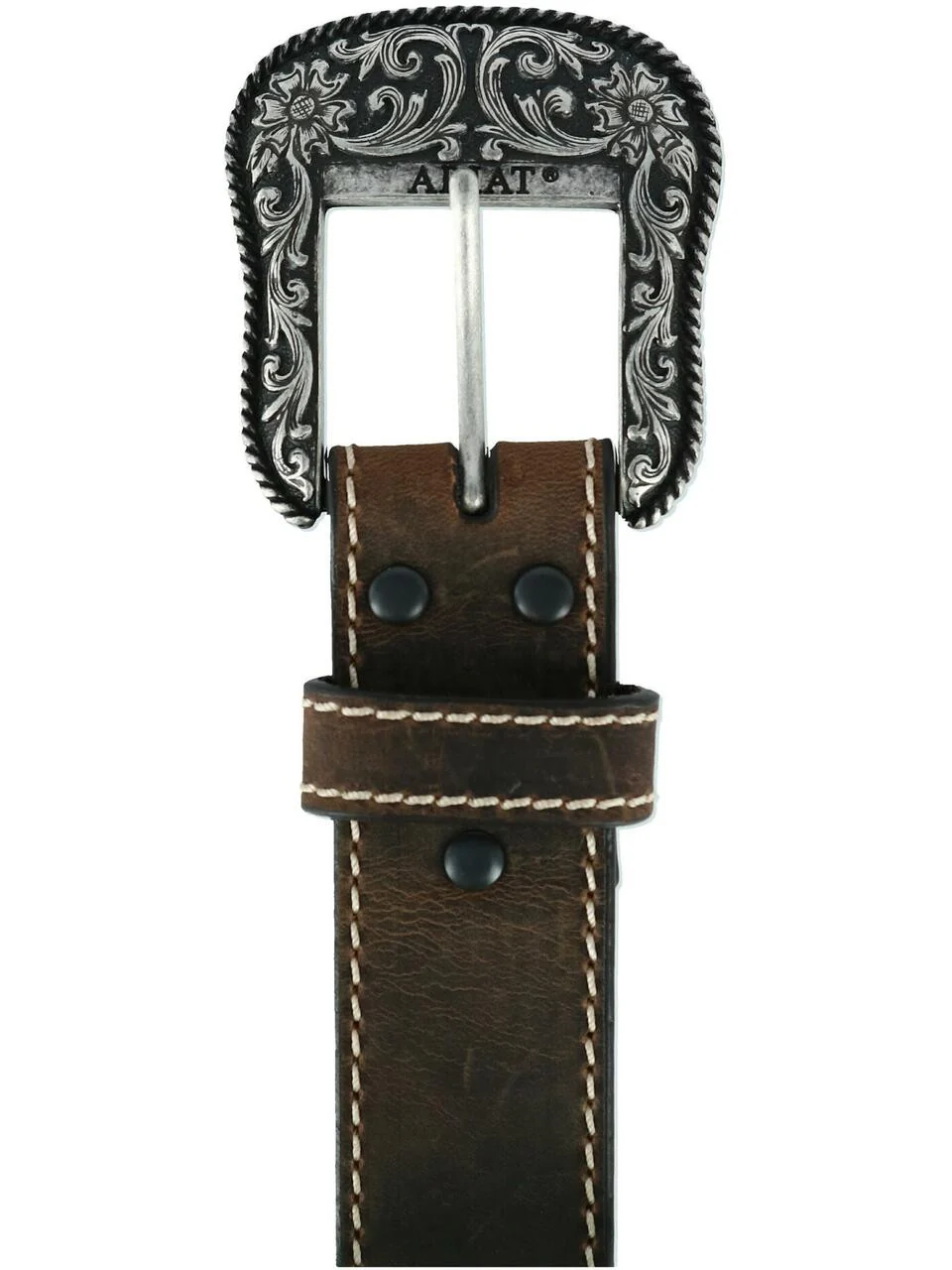 Women's Ariat Heavy Stitch Edge Leather Belt A1523402 - Image 2