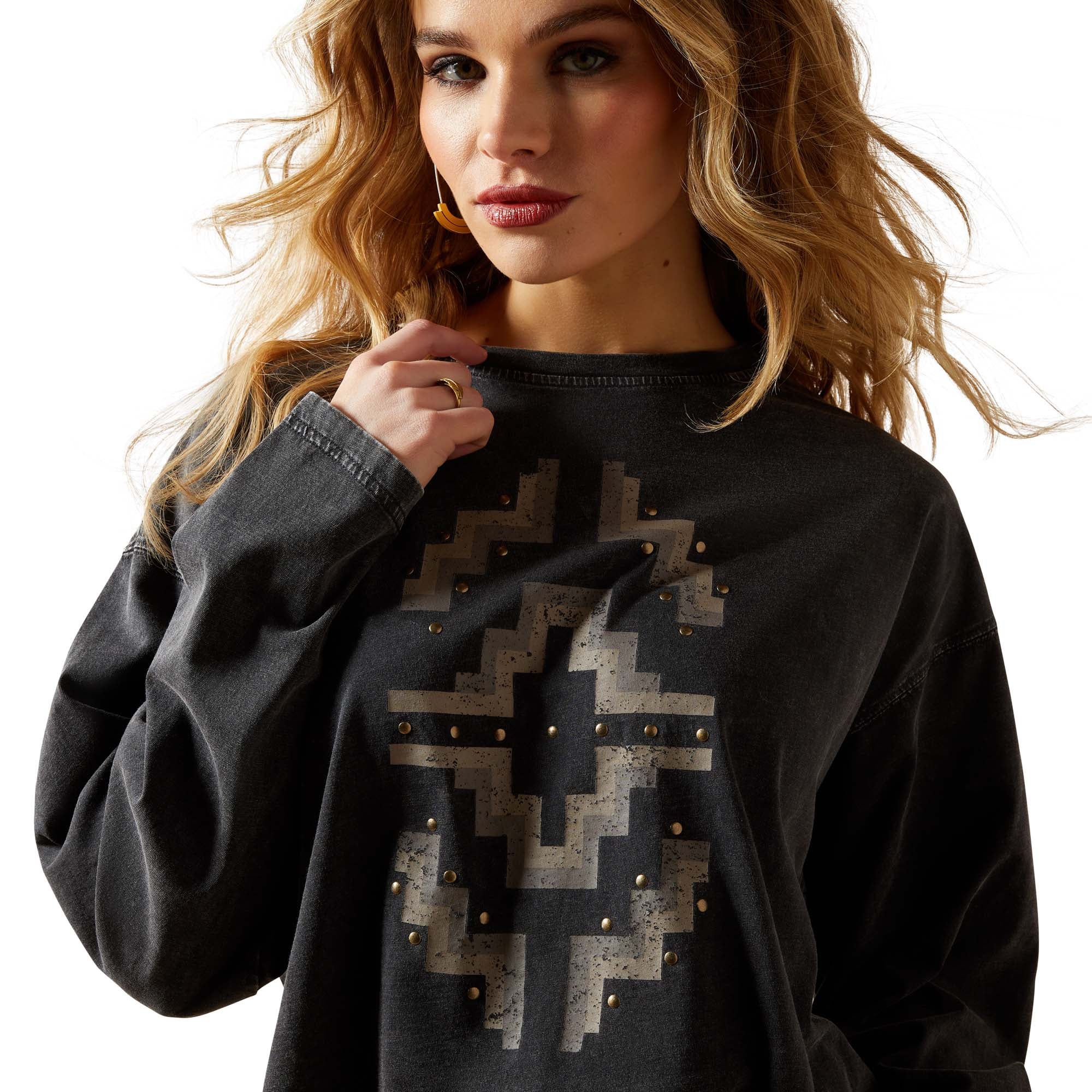 Women's Black Hesperia Long Sleeve Shirt 10065944 - Image 2