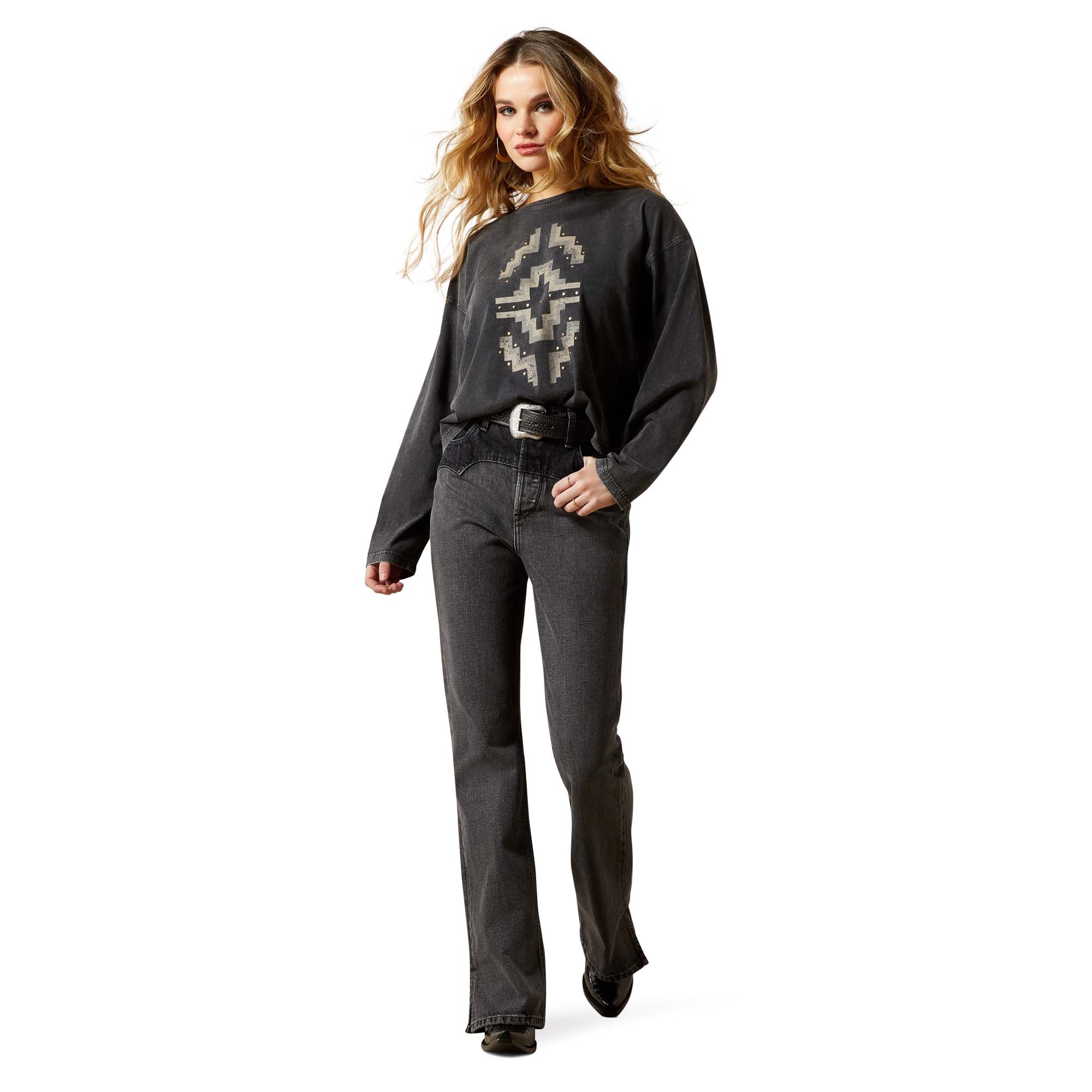 Women's Black Hesperia Long Sleeve Shirt 10065944 - Image 4
