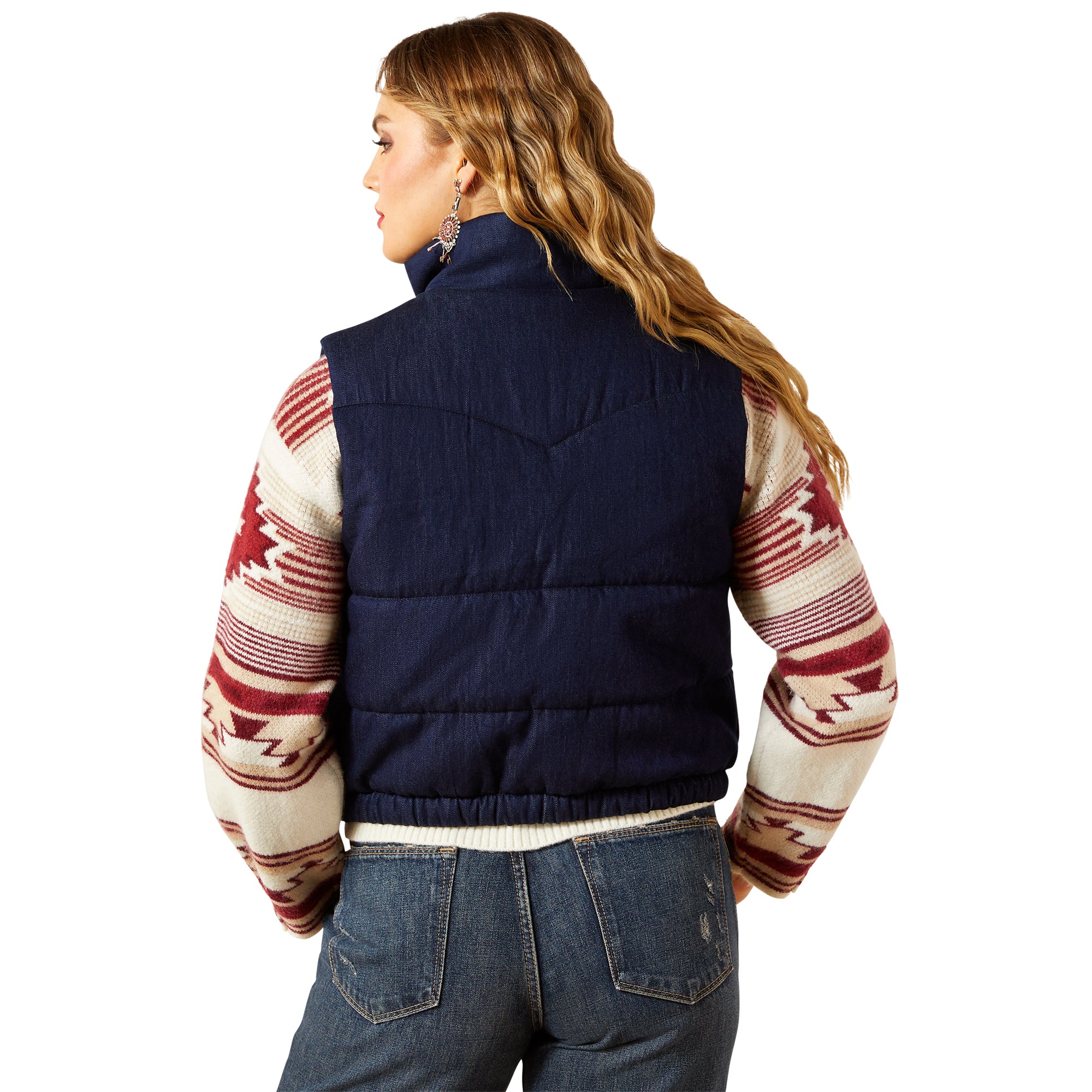 Women's Blue Western Swirls Vest 10062406 - Image 2