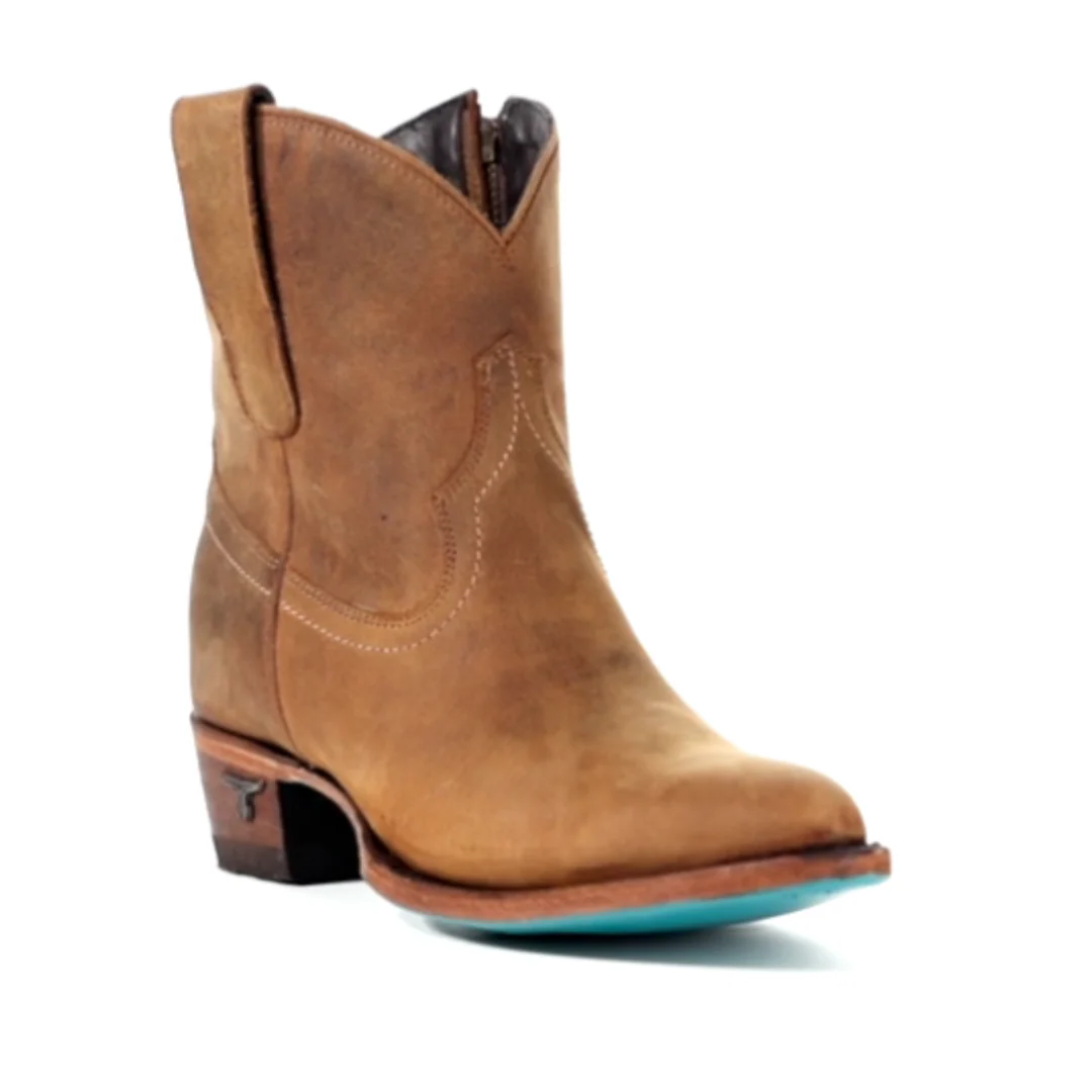 Women's Burnt Caramel Plain Jane Bootie By Lane LB0553A