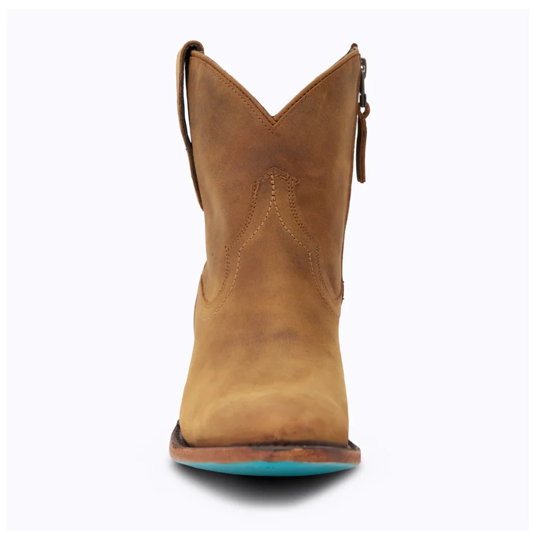Women's Burnt Caramel Plain Jane Bootie By Lane LB0553A - Image 3