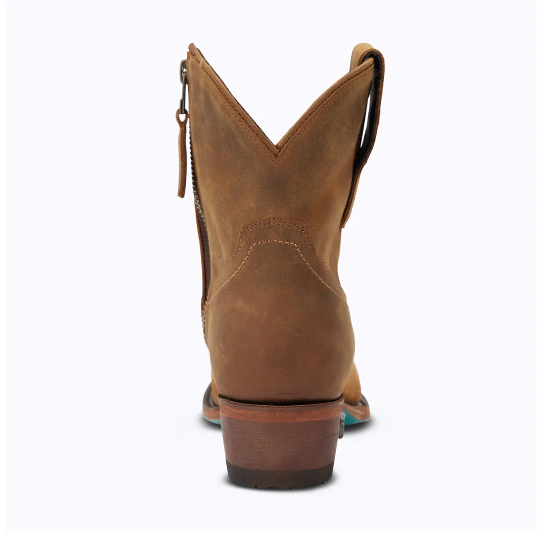 Women's Burnt Caramel Plain Jane Bootie By Lane LB0553A - Image 4