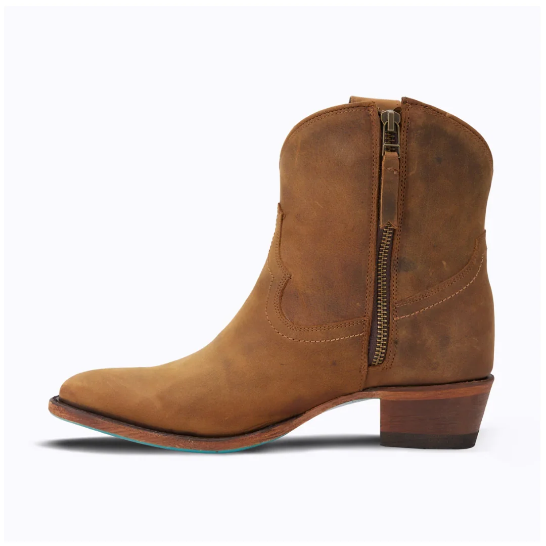 Women's Burnt Caramel Plain Jane Bootie By Lane LB0553A - Image 5