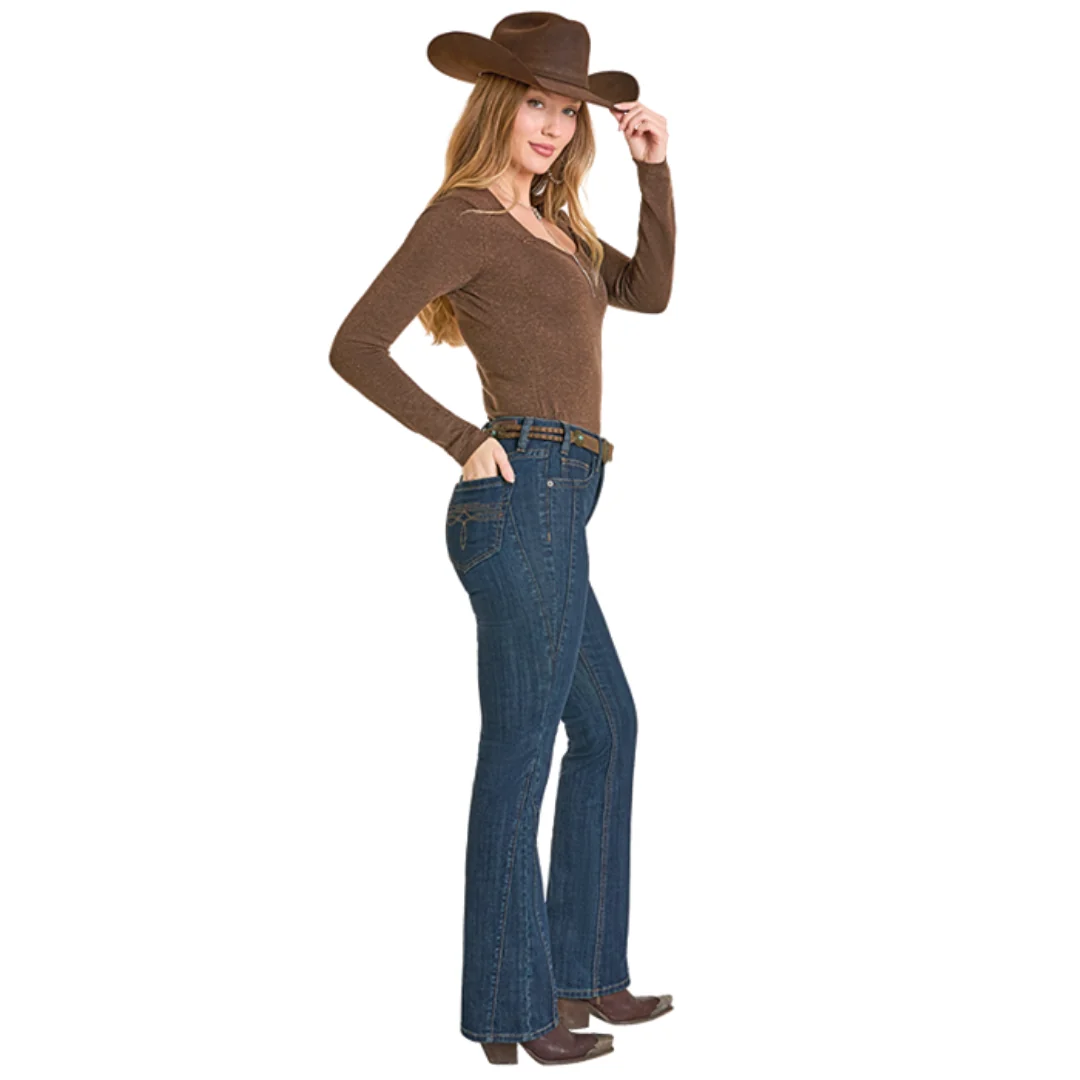 Women's High Rise Side Detail Bootcut Jean BW4HD07892 - Image 2