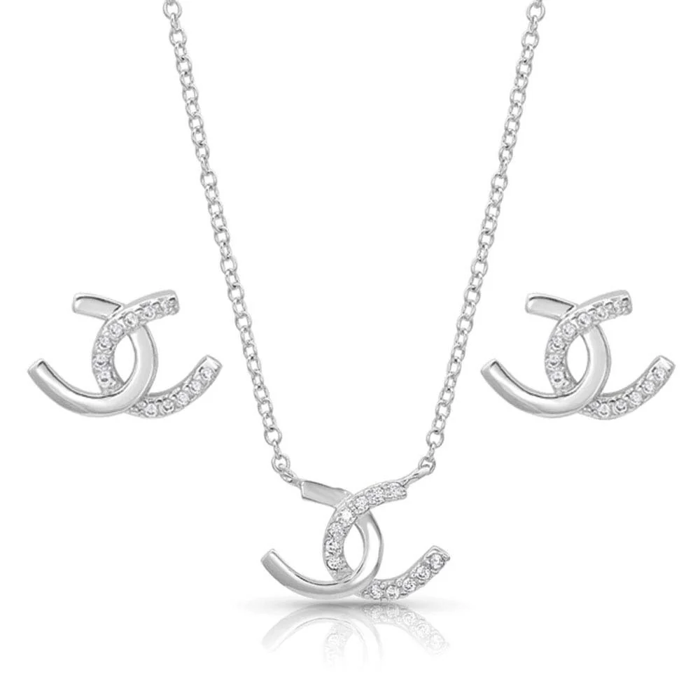 Women's Horseshoe Happiness Jewelry Set by Montana Silversmith JS4505
