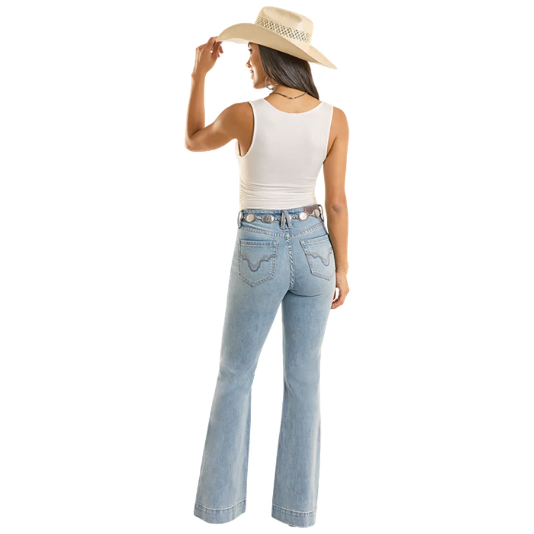 Women's Turquoise Coin Pocket Trouser Jean - Image 2