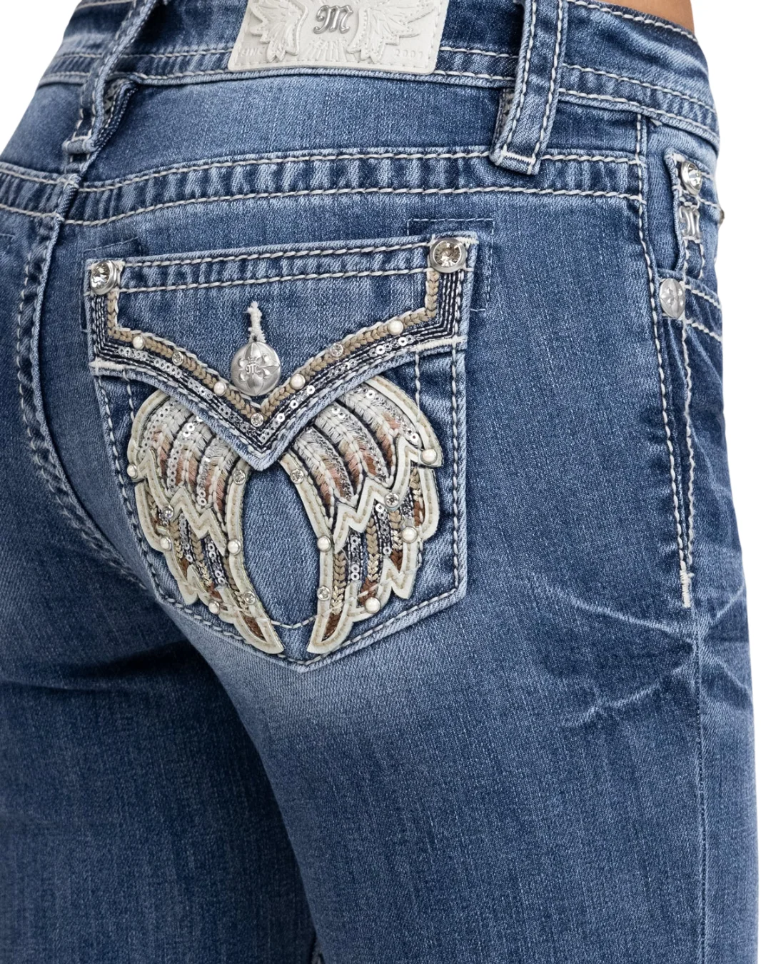 Women's Miss Me Charmeine Wings Bootcut Jeans M5082B213V - Image 2
