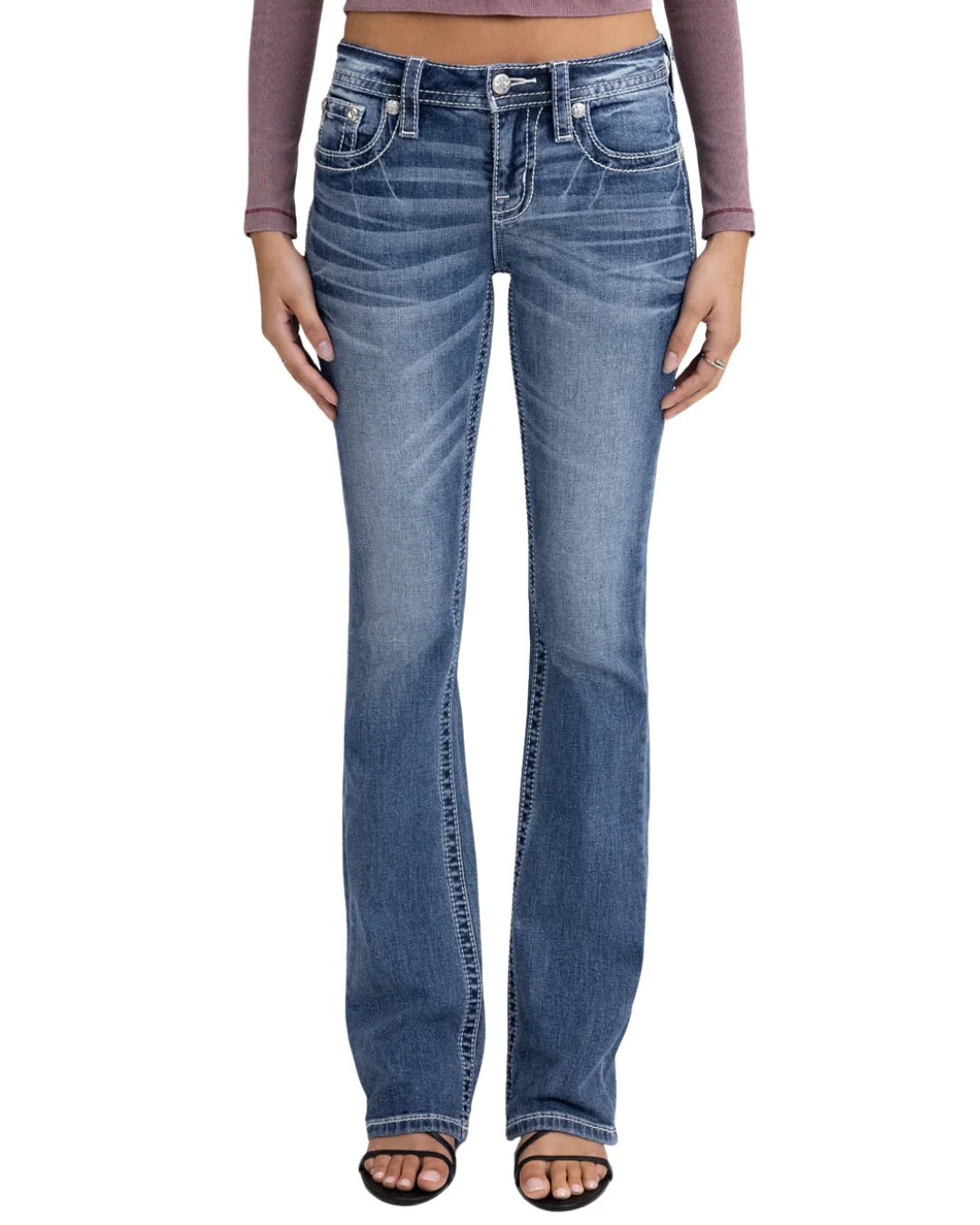 Women's Miss Me Charmeine Wings Bootcut Jeans M5082B213V - Image 3