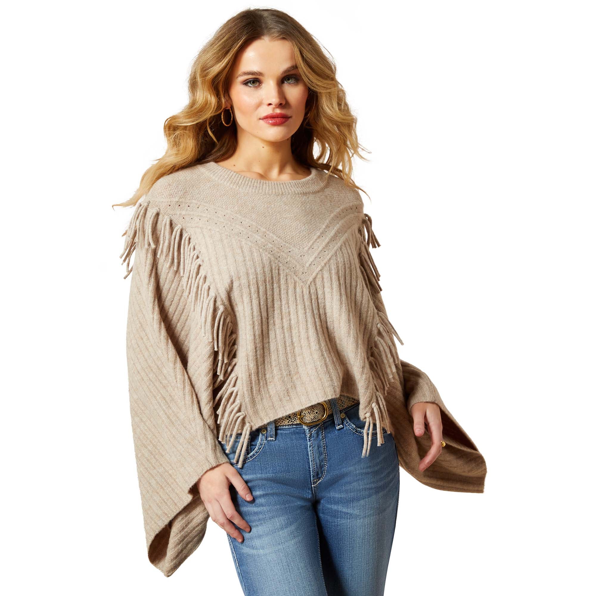 Women's Oatmeal Heather Lia Poncho Sweater 10065948