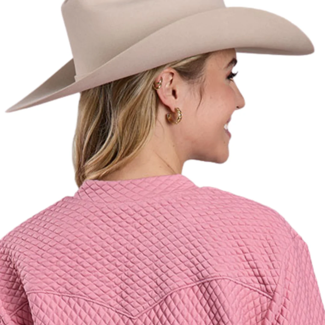 Women's Pink Quilted Poly Zip Jacket 03-098-0592-6153 PI - Image 3