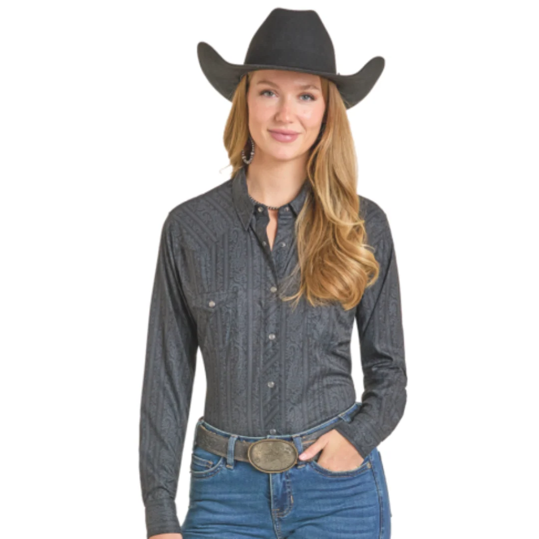 Women's Tek Paisley Print Snap Shirt BWN2S07174