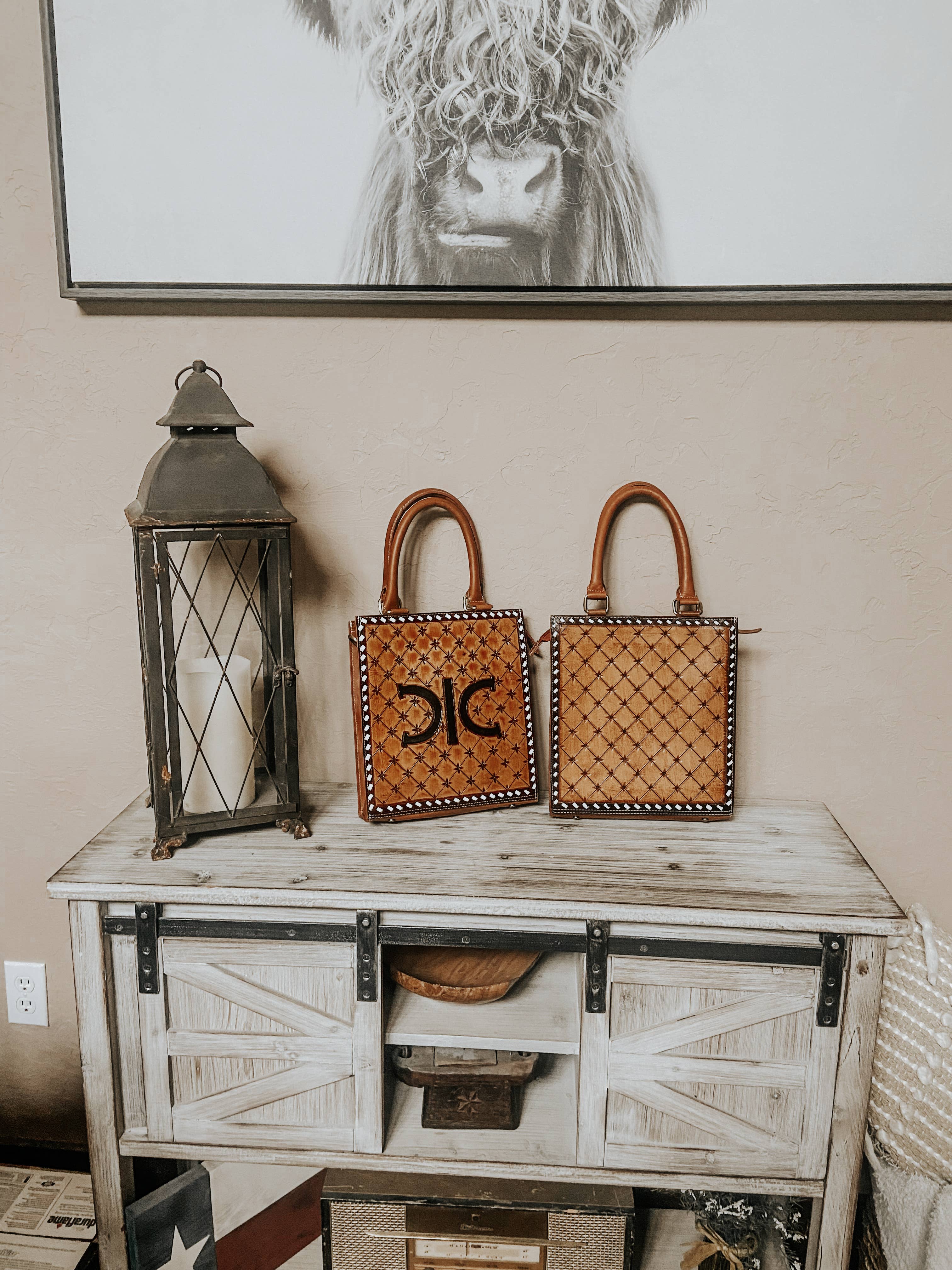 Womens Tooled Leather Tote one of a kind - Image 5