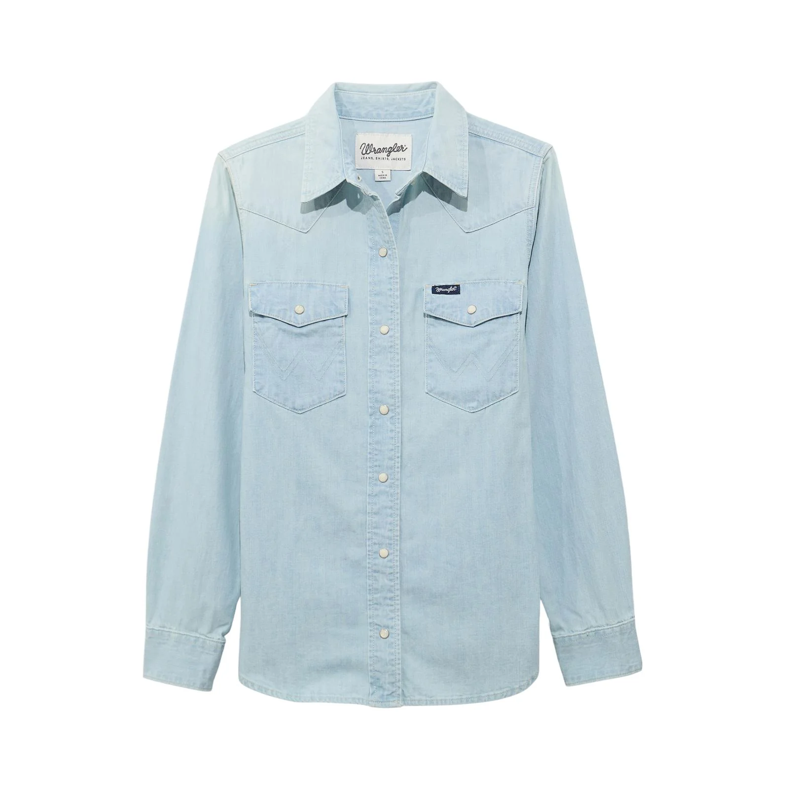 Women's Wrangler Bleached Denim Snap Shirt 112373722