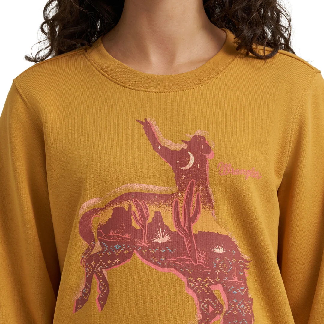 Women's Wrangler Retro Crew Sweatshirt in Spruce Yellow 112368910 - Image 3