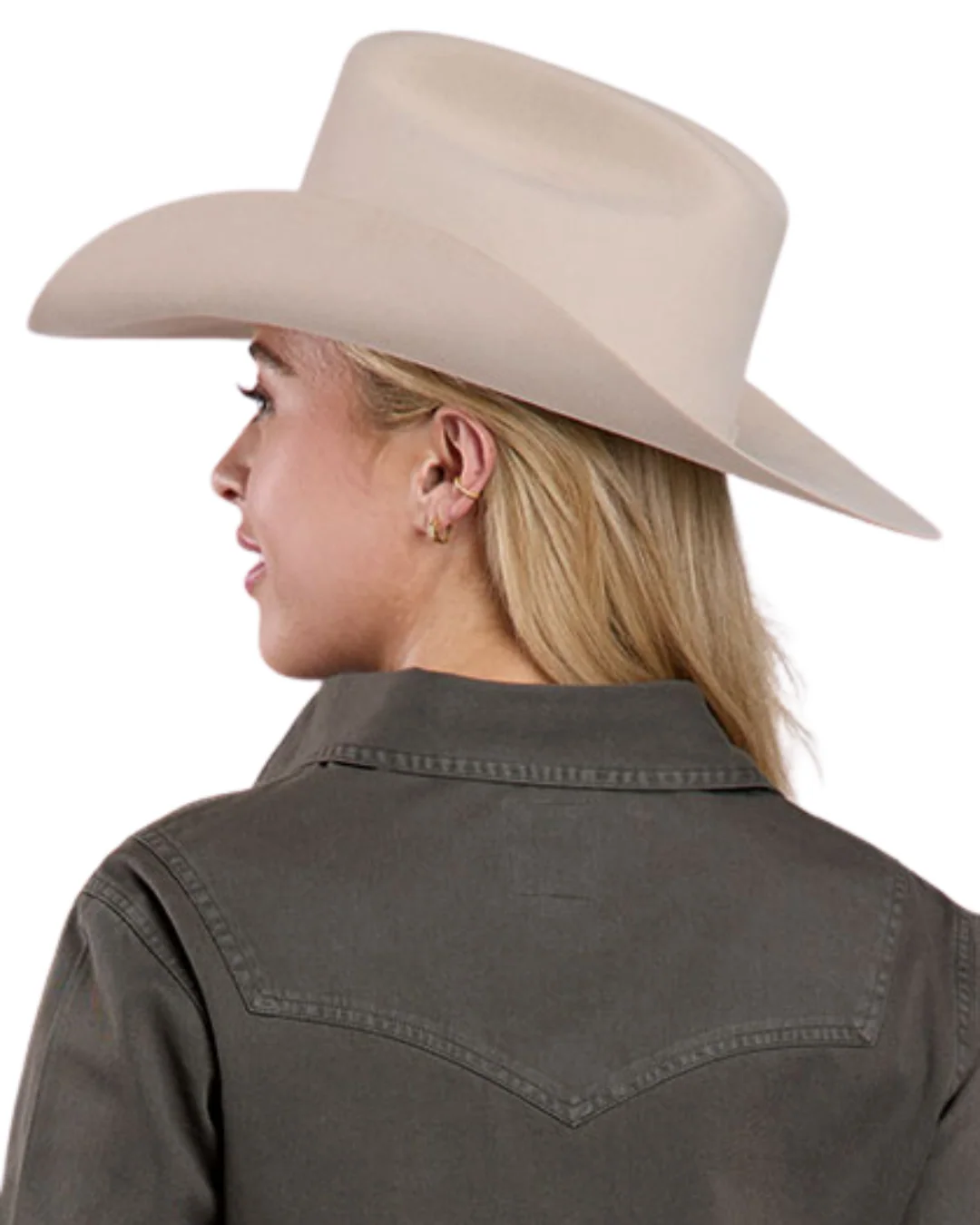 Womens's Charcoal Olive Solid Long Sleeve Shirt 03-050-0592-6131 BL - Image 2