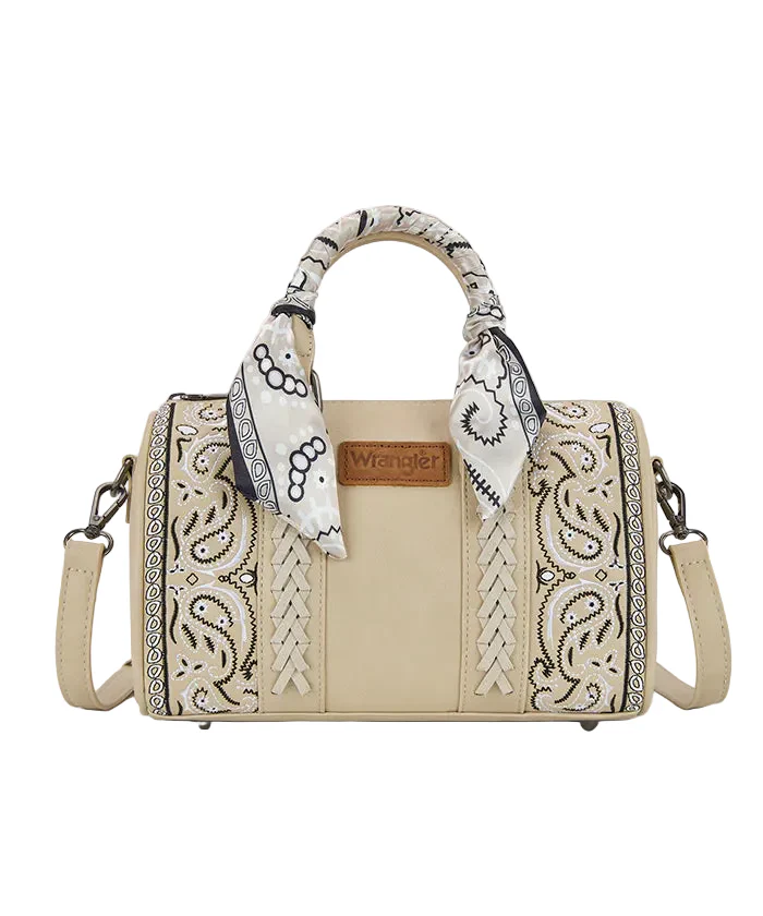 Wrangler Bandana Paisley Print Barrel Crossbody - Tan - WG331-9012TN