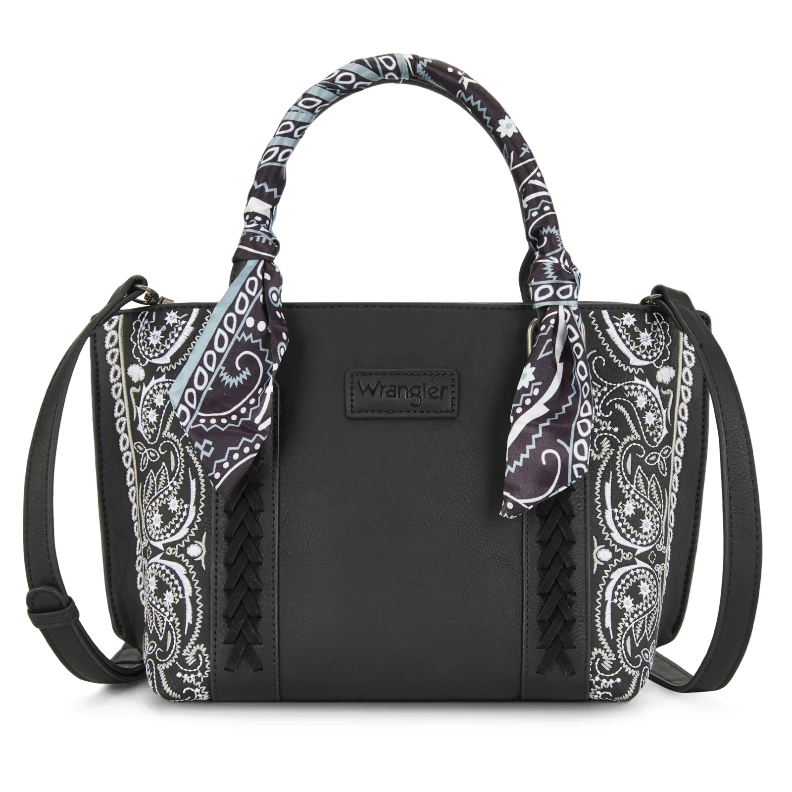 Wrangler Bandana Paisley Print Tote/Crossbody -Black - WG331-2005BK