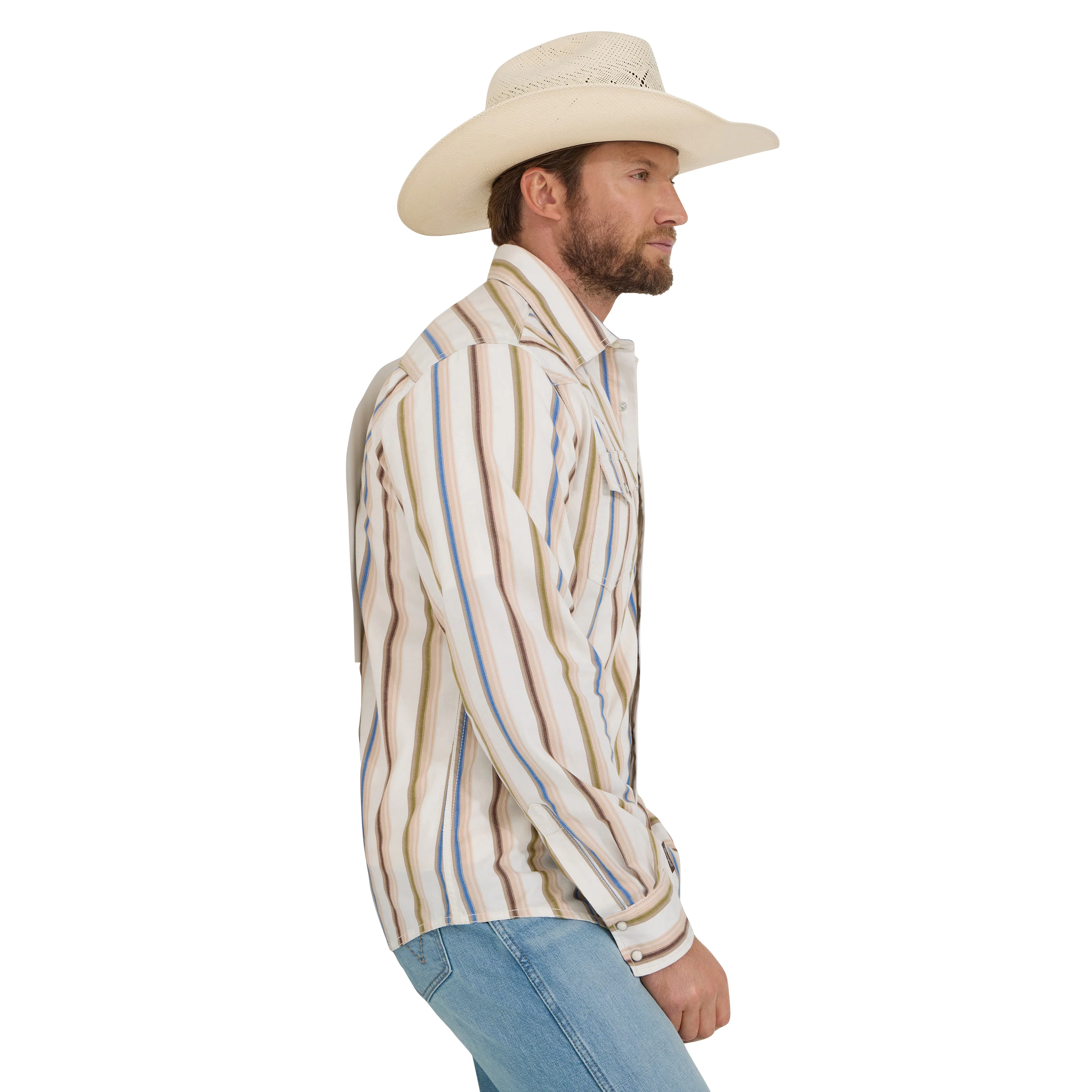 Wrangler Retro® Rusty Stripe Premium Long Sleeve Shirt 112365630 - Image 2