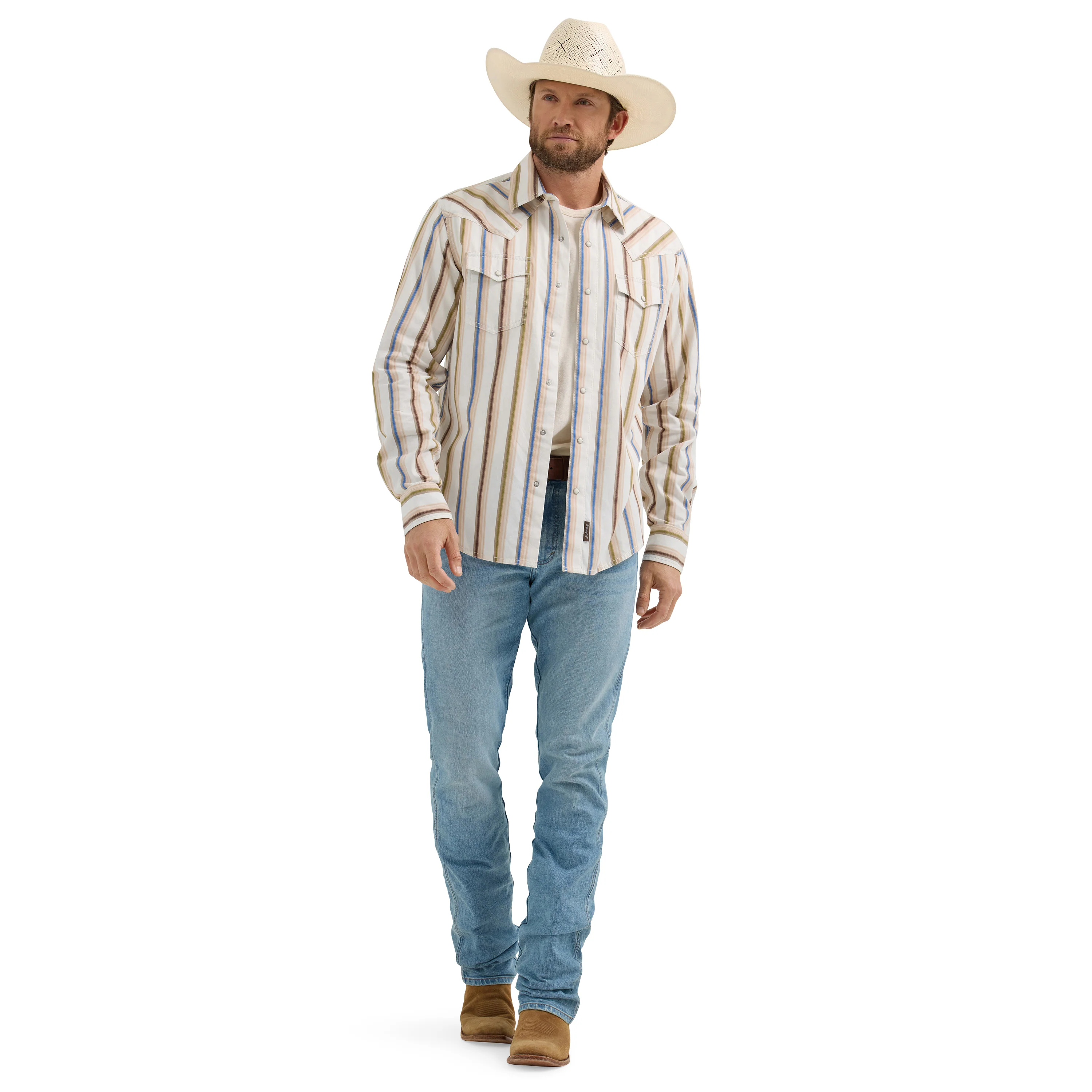 Wrangler Retro® Rusty Stripe Premium Long Sleeve Shirt 112365630 - Image 7