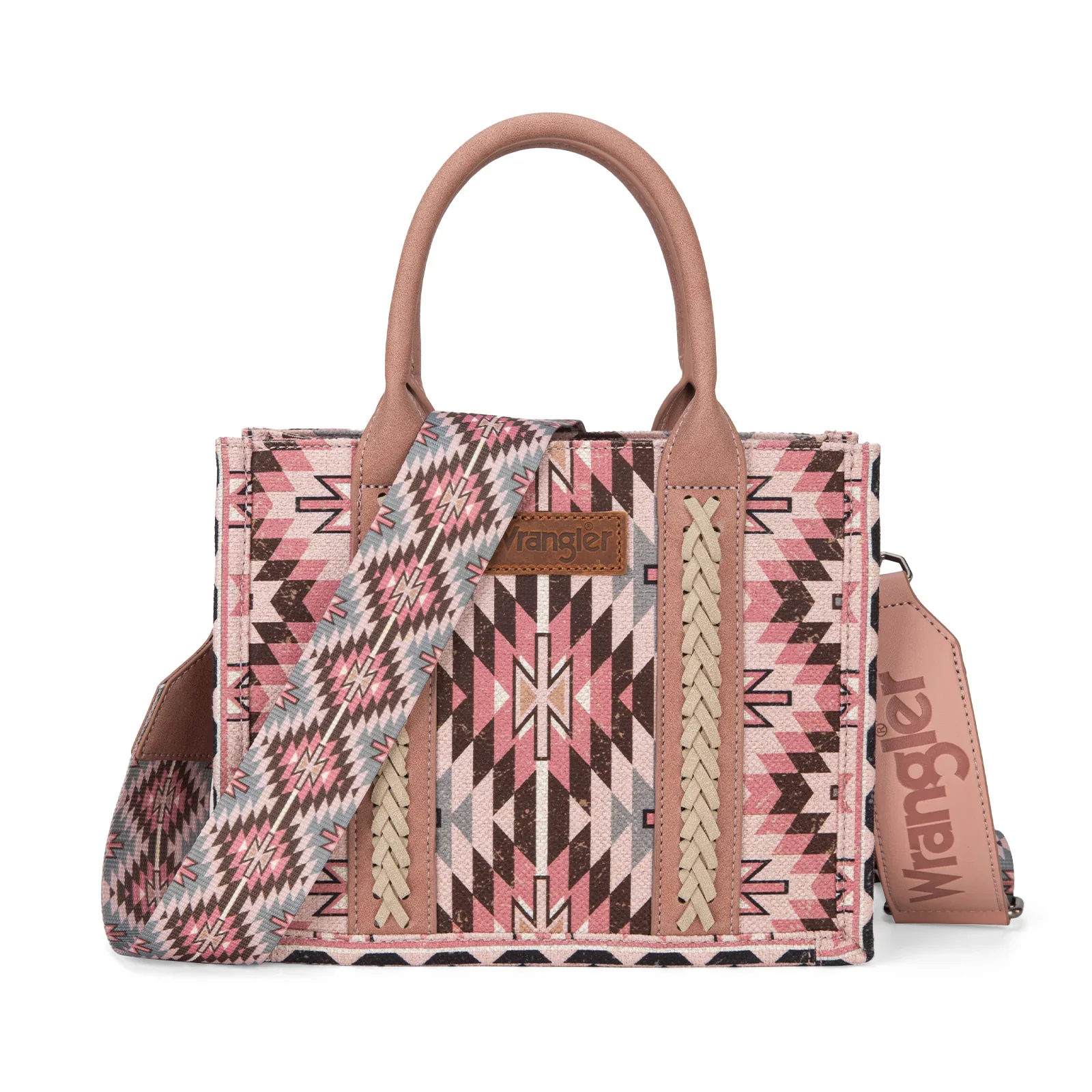 Wrangler Southwestern Pattern - Tote/Crossbody - DARK PINK - WG2213-8120S
