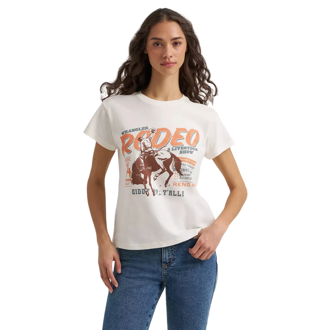 Giddy Up Retro Reg Fit Graphic Tee In Egret