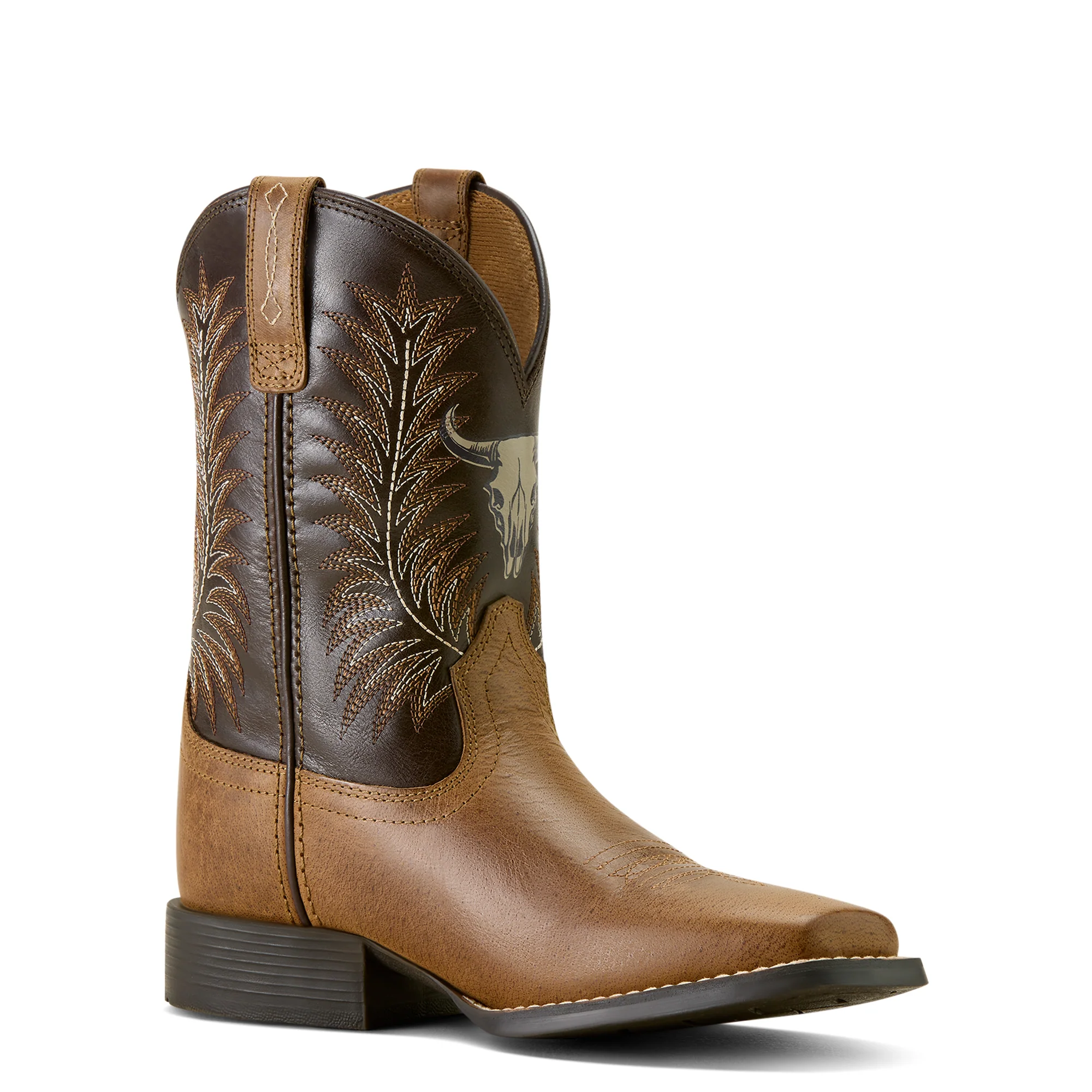 Youth Brown Stampede Square Toe Western Boot 10063827 - Image 4