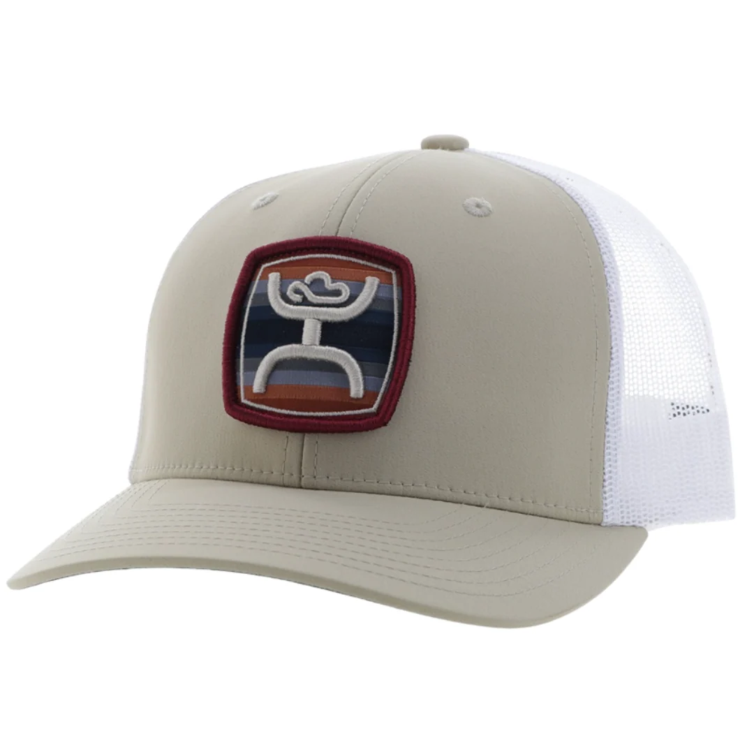 Zenith Tan / White 6 Panel Trucker with Serape Pattern Patch - OSFA